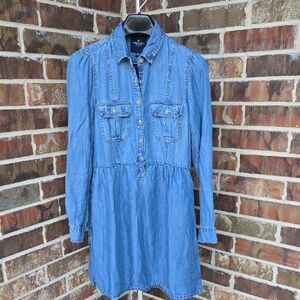 American Eagle Outfitters Blue Long Sleeve Dress